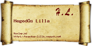 Hegedűs Lilla névjegykártya